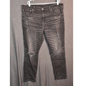 American Eagle Athletic Fit Men's 38x32 Airflex Distressed Denim Jeans Ripped